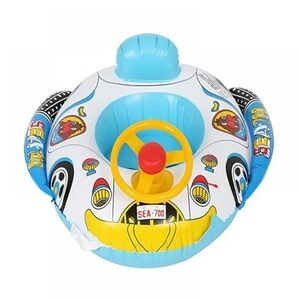 Inflatable Car-Themed Kids Pool Float - Blue and Yellow